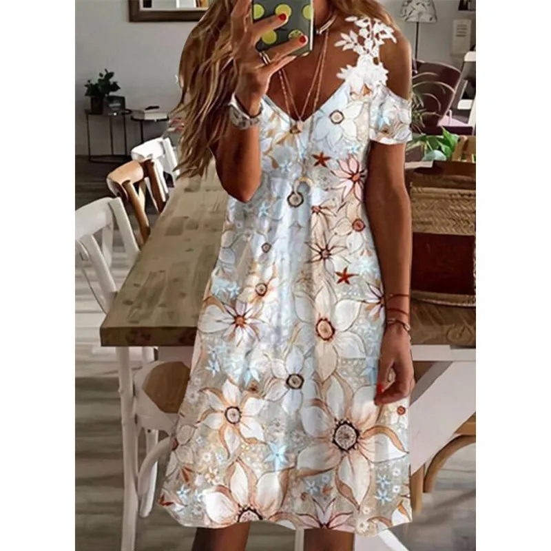 target women's clothing Wholesale Vintage V-Neck Floral Print Dress - Timeless Eye-Catching Premium Holiday women's clothing harrods Fashion women's clothing walmart