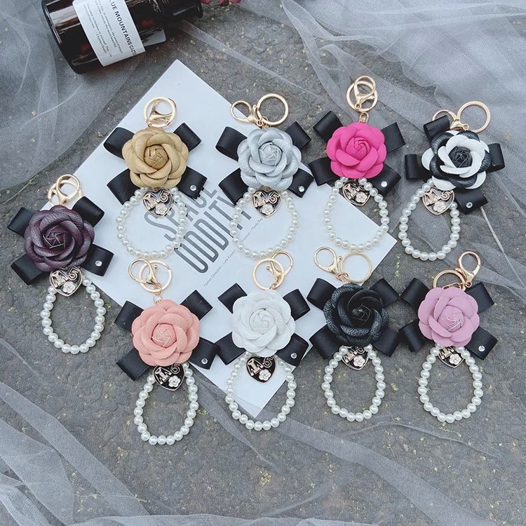 types of traditional fashion accessories "Boho Chic Custom Heart-Shaped PU Leather & fashion jewellery vizag Pearl Keychain Pendant – Sophisticated Women's Bag Accessory" men's fashion accessories list