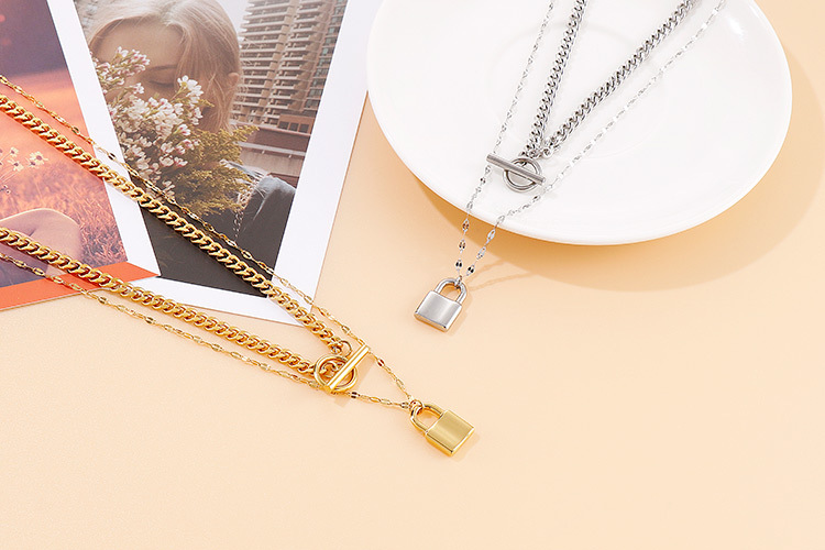 unforgettable fine jewelry Luxury Recycled Titanium Steel 18K Gold Plated Geometric Necklace – Bespoke fine jewelry necklaces 14k gold High-End Fashion Statement fine jewelry initial necklace