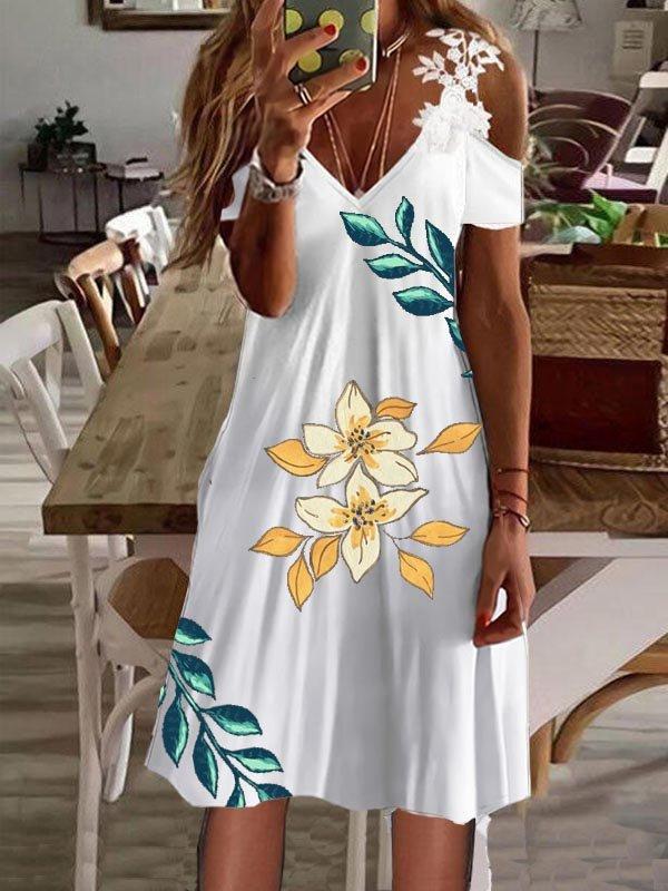 women's clothing donation Wholesale women's clothing kansas city Vintage V-Neck Floral Print Dress - Timeless, Eye-Catching, Premium Holiday Fashion 60s fashion women's clothing