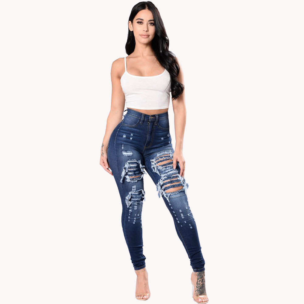 women's clothing us size chart Wholesale High-End Organic Women's Custom-Fit garage women's clothing Solid Color Full-Length Streetwear Jeans 7xl women's clothing