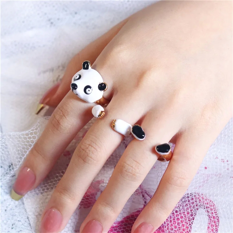 y2k fashion jewelry "Bohemian fashion jewelry zegarek Chic Delicate Panda Iron Copper Enamel Open Ring for Women – Wholesale Authentic Style" fashion jewelry valparaiso
