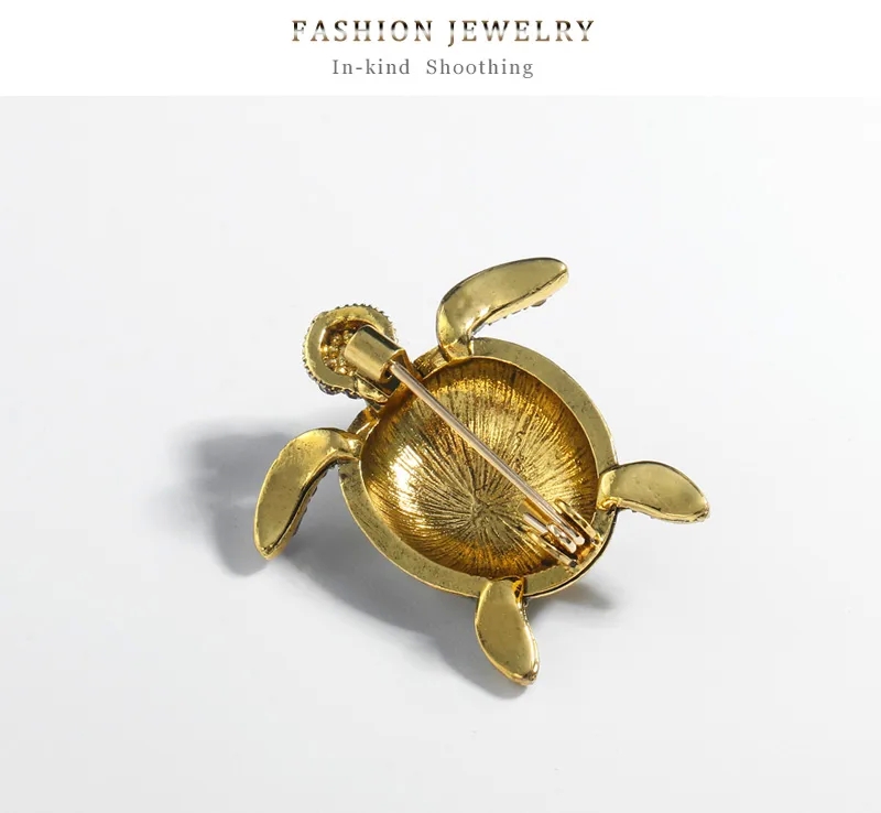 zelyn fashion-accessories Vintage Sleek Tortoise fashion accessories benefit ball Alloy Rhinestone Brooch – Polished Unisex Fashion Pin with Inlay Design necessities fashion accessories