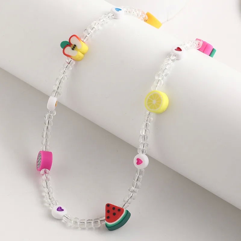 costume jewelry yellow "Exclusive fashion jewelry for sale Adjustable Handcrafted Fruit Miyuki Bead Necklace for Kids – Wholesale Daily Wear Jewelry" 1960s fashion jewelry