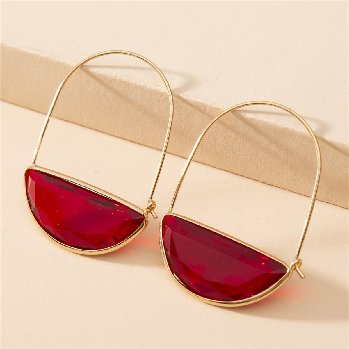 fashion jewelry 18k necklace Wholesale Discounted Classic Semicircle Crystal Earrings – Exquisite, Colorful, is nine west jewelry sterling silver Simple Elegance for Women fashion style 60's