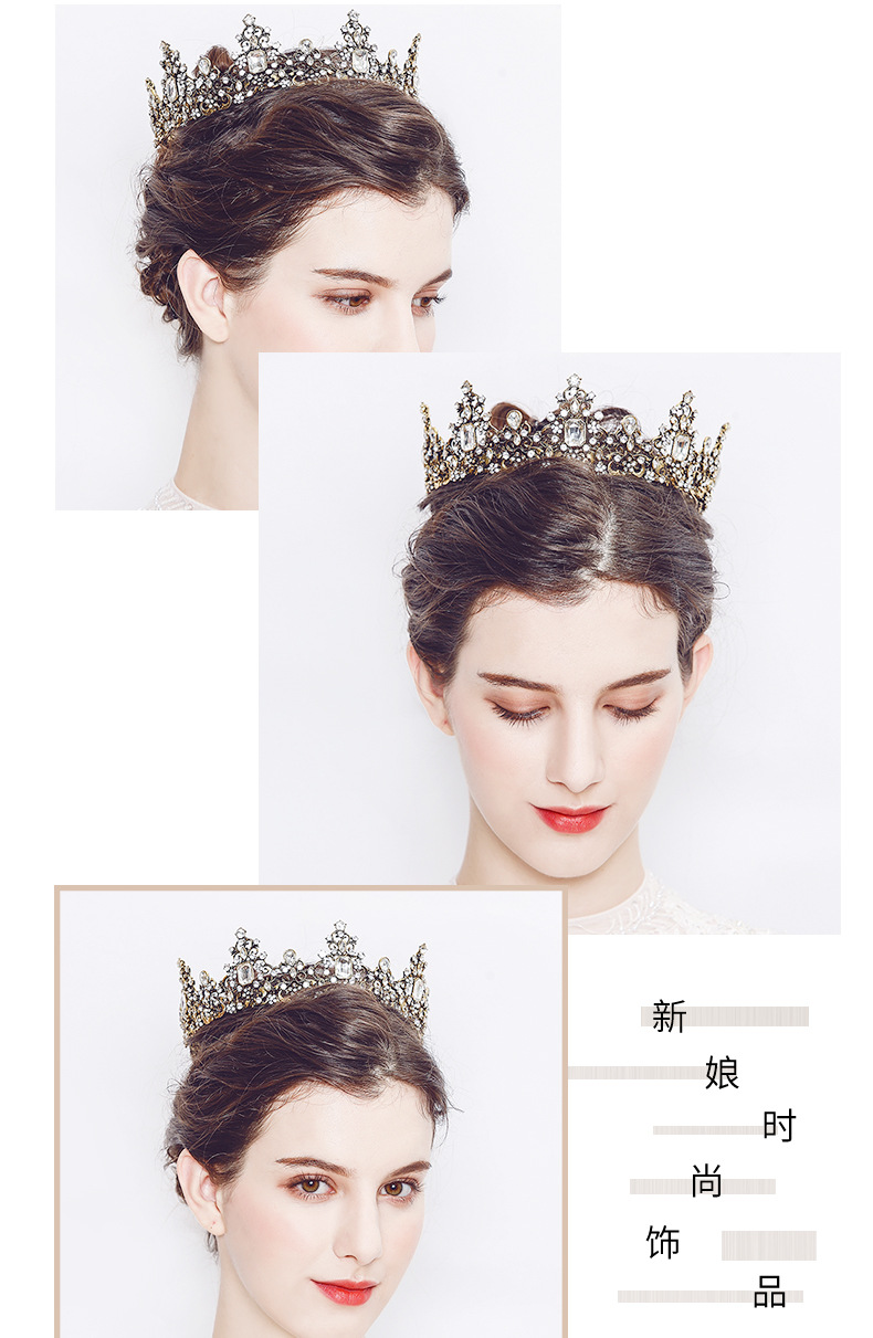 hair accessories qatar Elegant Baroque Diamond Alloy Retro Bridal hair accessories headbands Crown – Timeless, Delicate & Waterproof Round Tiara for Brides hair accessories juda