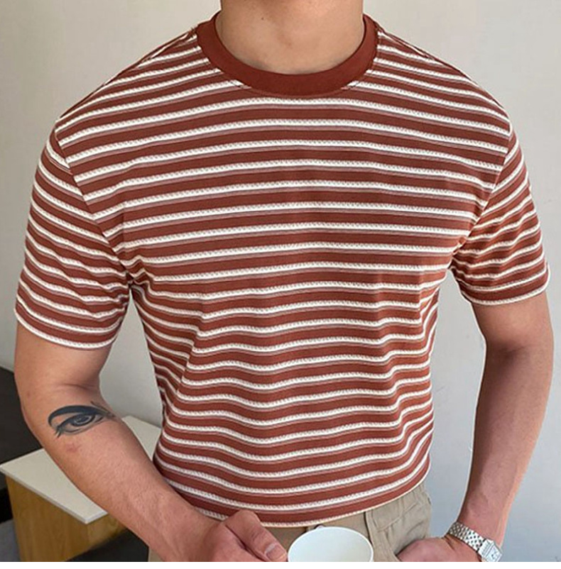 women's clothing 1960s Vintage Luxury Men's Stripe T-Shirt – Genuine Shiny Glistening Tee with nike size chart women's clothing Premium Feel women's clothing on amazon